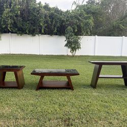 3 Piece Sofa Table, Coffee Table & End Table Set