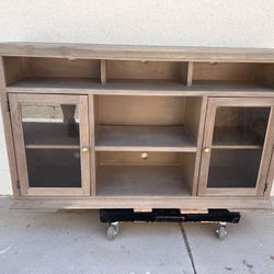 1- tv stand and bookshelf storage farm style like new !!! Perfect condition