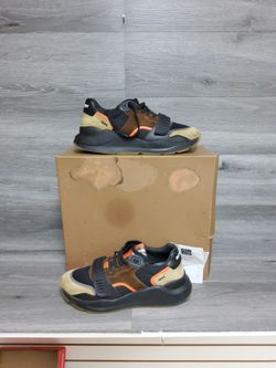 Burberry Ramsey Suede leather Sneakers Men's size 44 us size 11 black/brown/Beige
