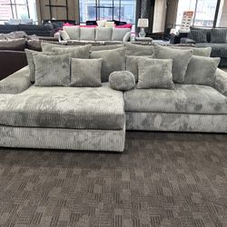 New Grey Oversized Sectional Couch
