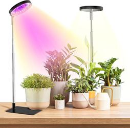2 Packs Grow Lights for Indoor Plants Full Spectrum, 48 LEDs Plant Light for Indoor Plants with 2 Mounting Options, 3 Optional Spectrums, 3/9/12Hrs, 1