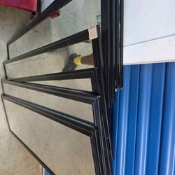 Set of 6 Black Framed Full-Length Mirrors
