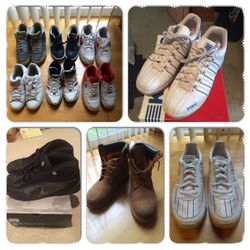 Nike, K Swiss, Timberlands