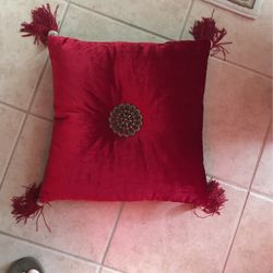 Ted Velvet Decorative Pillow With Fri He On Corners
