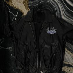 Hot Wheels Faux Leather Men's Los Angeles Sports Car Graphic Jacket Size Small