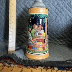 German Beer Stein Pewter Lid 