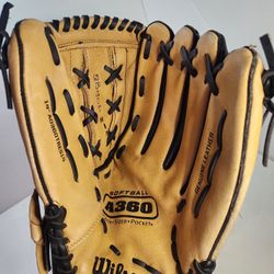 Wilson A360 14" Softball Glove RHT Right Hand Throw Leather Over Sized Pocket