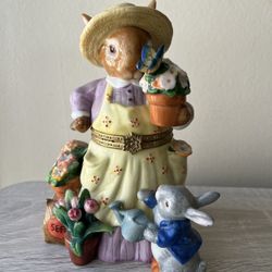 Adorable Easter Bunnies Trinket Box