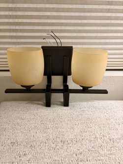 2-Light Bronze/Black Wall Fixture Light