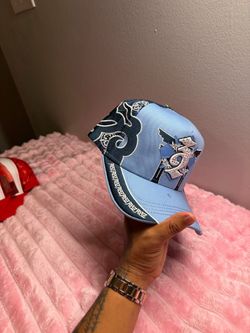 Ed Hardy Blue Embroidered Trucker Cap Hat Rhinestone Graphic Y2K Streetwear