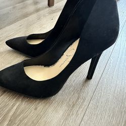 Suede Black Heels 