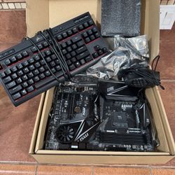 PC Parts. Motherboard, Mechanical Keyboard, Gaming Mouse