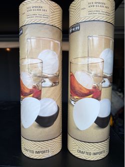 Ice  sphere and glass set holidays gift cognac