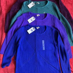 1 (one) DANA BUCHMAN STITCH SWEATER WOMENS XL BLUE Green PURPLE  -- Pick Your Color ‼️ Retail $40 / Each ‼️