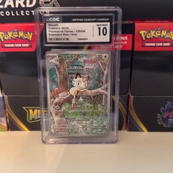 Graded Pokemon GEM MINT 10 Rare Illustration Holo Phantasm Flames Meowth