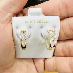 14k Hoops With CZ 