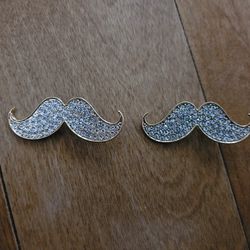 Lot Of 2 Metal Mustache Shoe Charms 