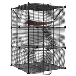 New 3 Tier Large Cat Cage Cat Enclosure Pet Small Animal Playpen with Hammock Indoor