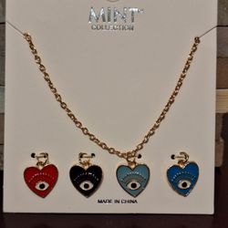 HEART CHARMS WITH NECKLACE 