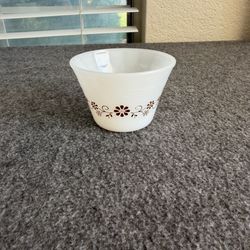 Vintage Brown Floral Milk Glass Bowl by Bexware