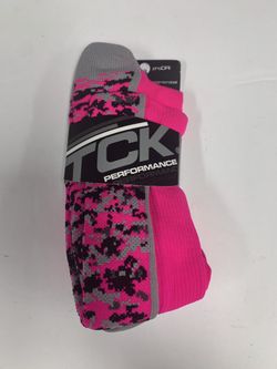 TCK Digital Camo Socks Over The Calf Baseball Neon Pink Large 