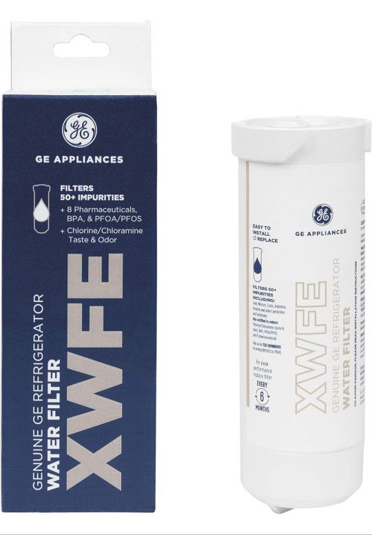 GE XWFE Refrigerator Water Filter | Certified to Reduce Lead, Sulfur, and 50+ Other Impurities | Replace Every 6 Months for Best Results | Pack of 1

