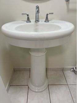 Bathroom vanity with faucet