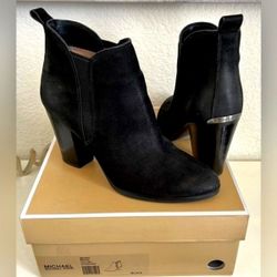 Michael Kors MK Designer Black Brandy Ankle Leather Boots Booties 9