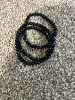 Black Faceted Crystal stretch bracelet