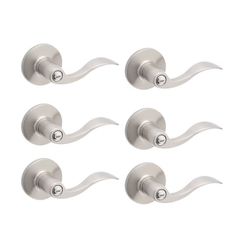 RELIABILT Olivia Satin Nickel Interior or Bed/Bath Privacy Door Handle Contractor Pack 6 -Pack (contact info removed)