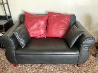 Black Leather Loveseat Sofa - FREE