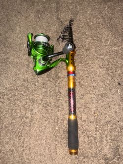 Telescopic fishing rod and reel