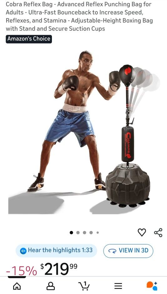 MAM Champs Reflex punching bag and kickboxing bag..Below Retail Price ..in grate condition 