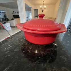 RED SERVING POT PICK UP TODAY