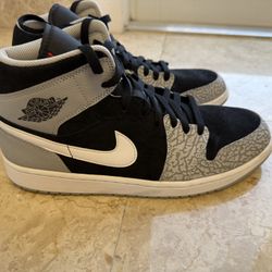 Nike Air Jordan 1 Mid SE Panda Elephant White Black