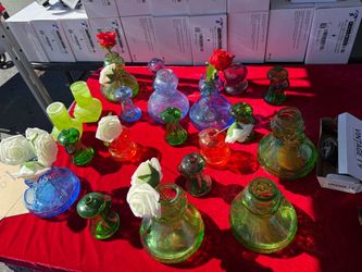 Colorful Glass Bud Vases Set  $10x20