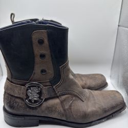 Mark Nason Men's Rock Lives Square Toe Dragon Brown Boots Men’s US/ 8