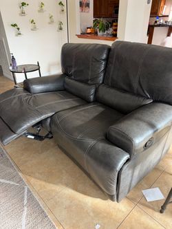 BrownLeather Reclining Sofa