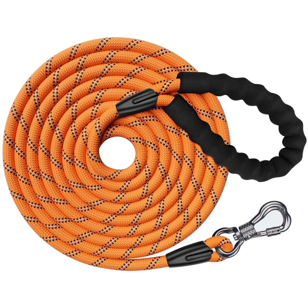 Brandnew 5FT Strong Dog Leash, Orange Rope Dog Leash with Swivel Lockable Hook and Comfortable Padded Handle, Cat Puppy Leash Lead for Small Medium La