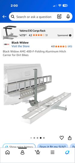 Aluminum Hitch Mount Motorcycle Carrier