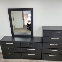 Dresser Whit Mirror And Chest - Cómoda Con Espejo Y Gavetero 