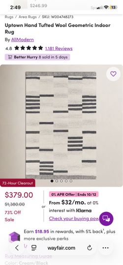 Uptown Hand Tufted Wool Geometric Indoor Rug