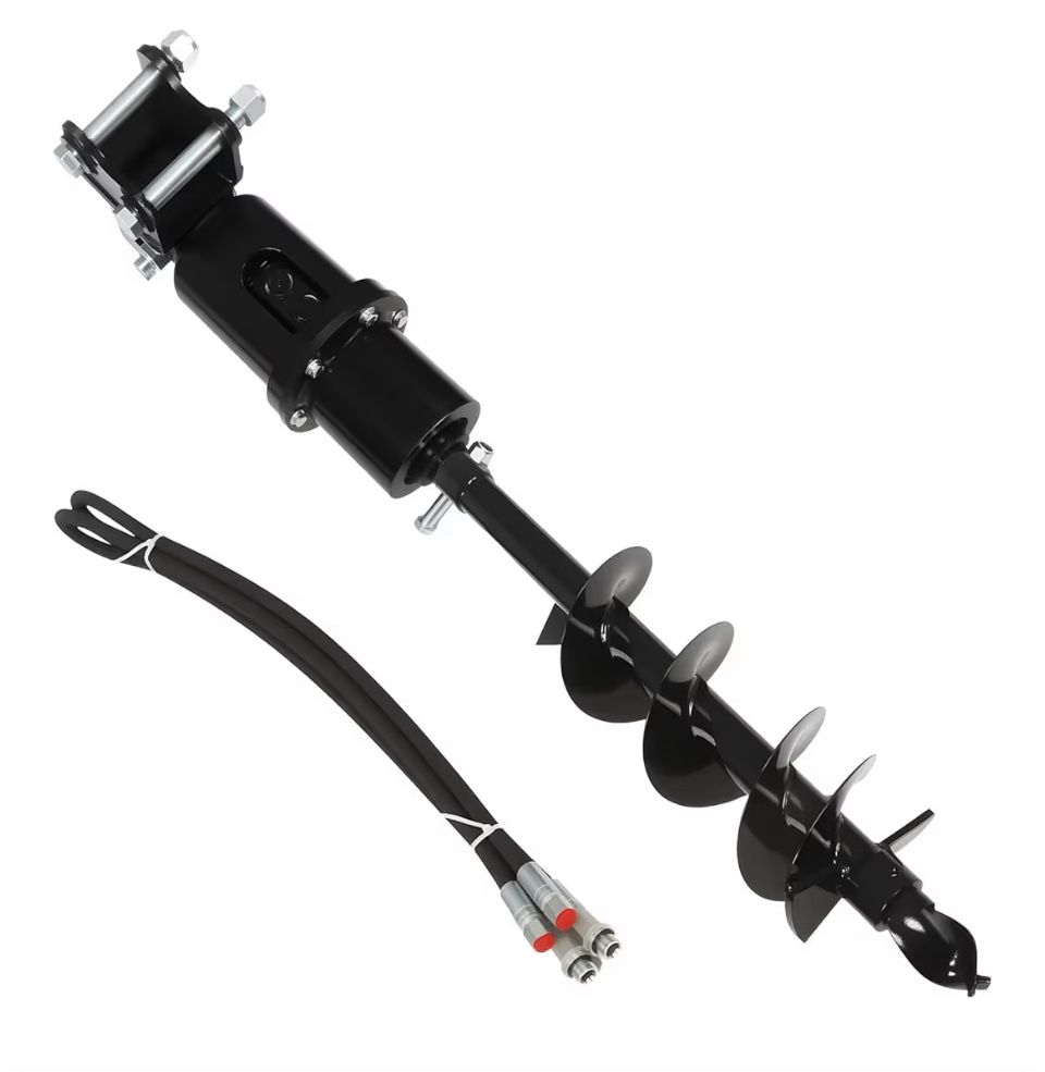 Auger Drill Mini Excavator Attachment with Hydraulic Pipes