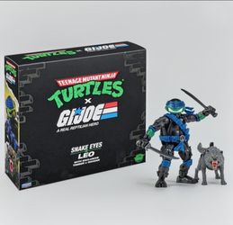 Playmates Toys SDCC 2026 TMNT x G.I. Joe Snake Eyes Leonardo Set w/ Sword Rifle