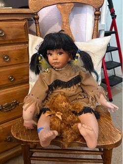 native american porcelain doll