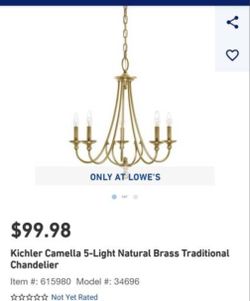 new kichler camella ceiling light chandelier boxed
