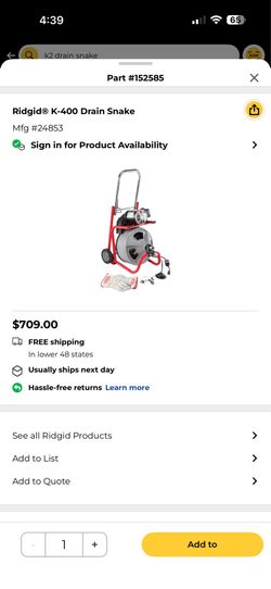 Ridgid k 400 drain snake