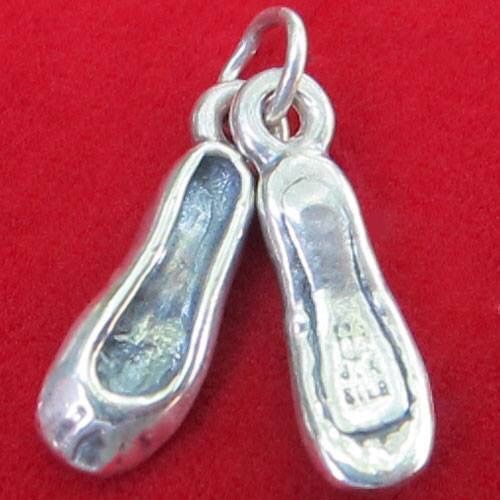 James Avery Retired Sterling Silver 925 Ballet Slipper Dance Recital Shoes Charm Pendant Jewelry