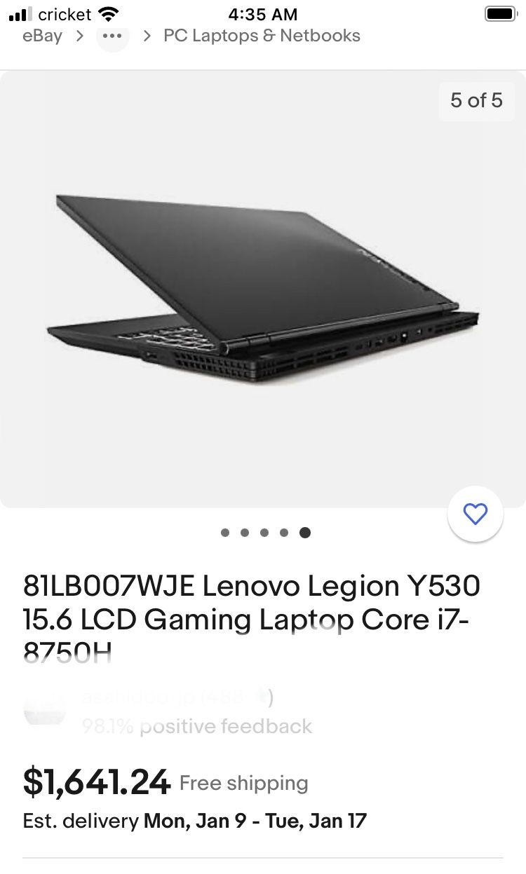 Lenovo legion y530 15.6 sales