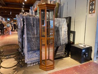 Dainty Trapezoid Glass Shelf Curio Cabinet